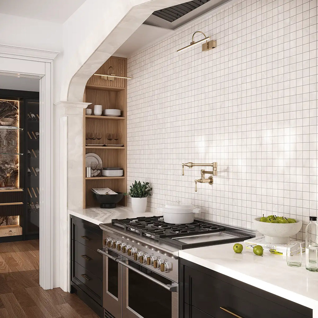 Emporio Cream Crystal-Look Porcelain Mosaic Tile | Tile Club