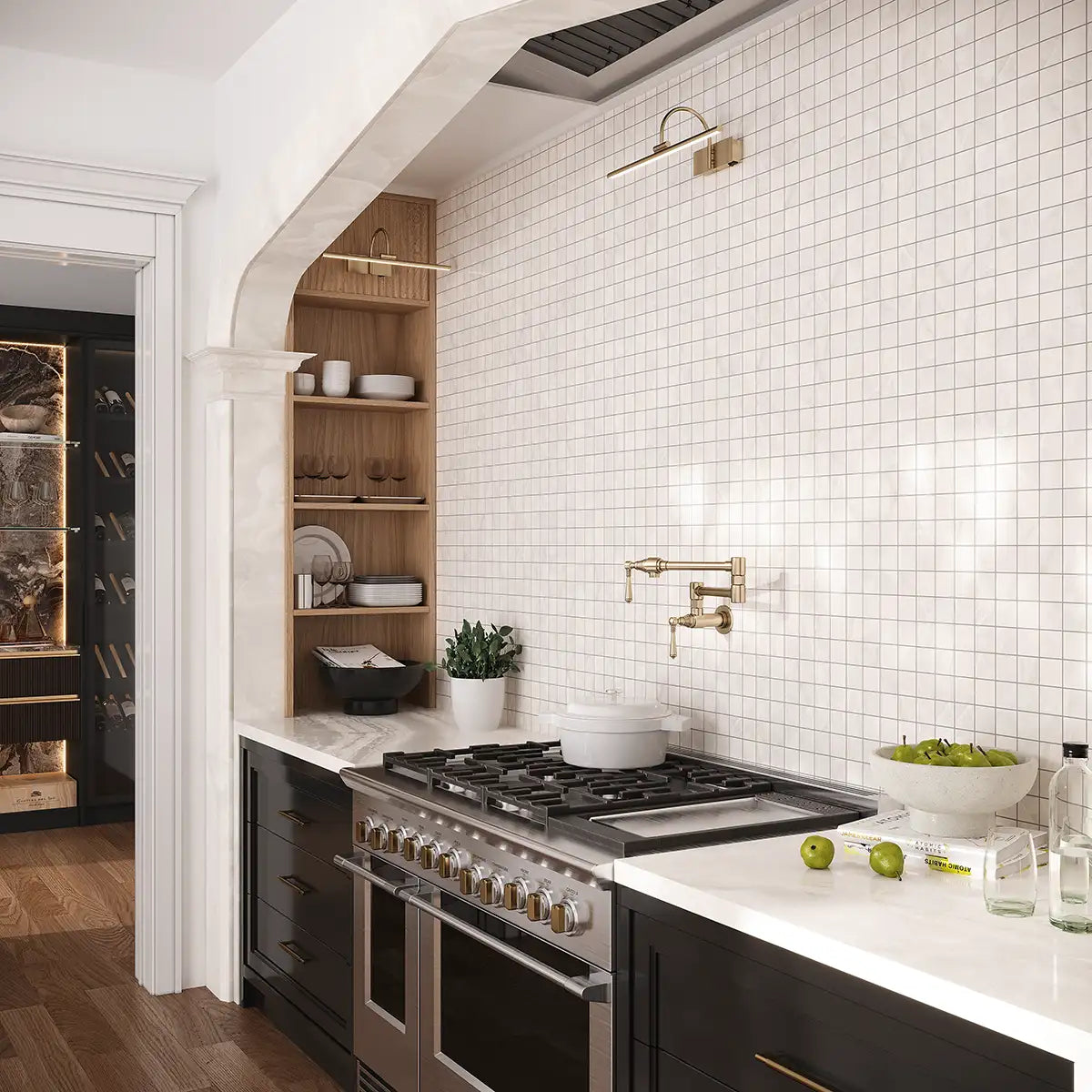 Emporio Cream Crystal-Look Porcelain Mosaic Tile | Tile Club