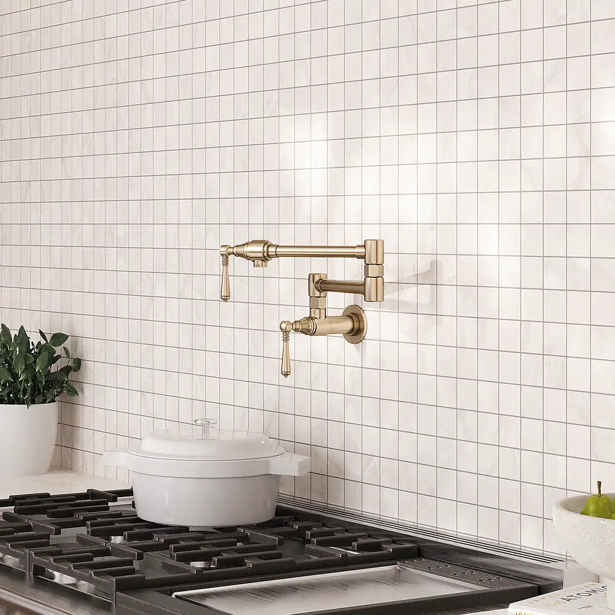 Emporio Cream Crystal-Look Porcelain Mosaic Tile | Tile Club