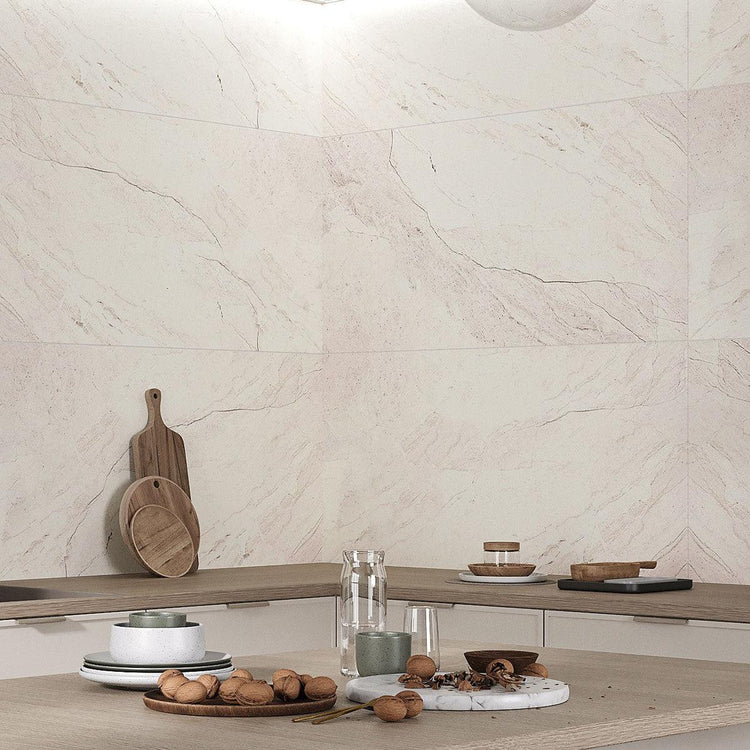 Emporio Earth White Stone-look Porcelain Tiles