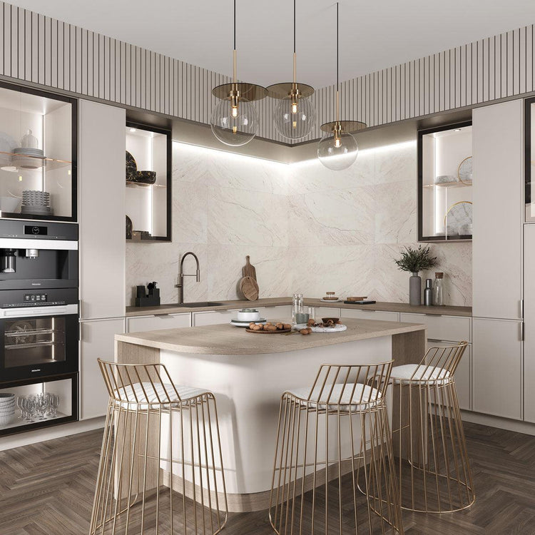 Emporio Earth White Large-Format Porcelain Tile 24x48 | Tile Club