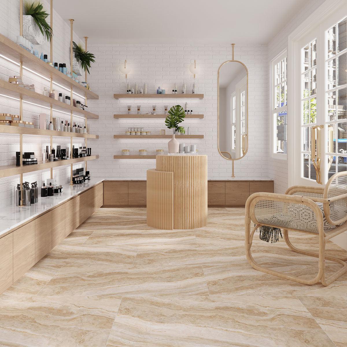 Emporio Galaxy Beige Large-Format Porcelain Tile 24x48 | Slab