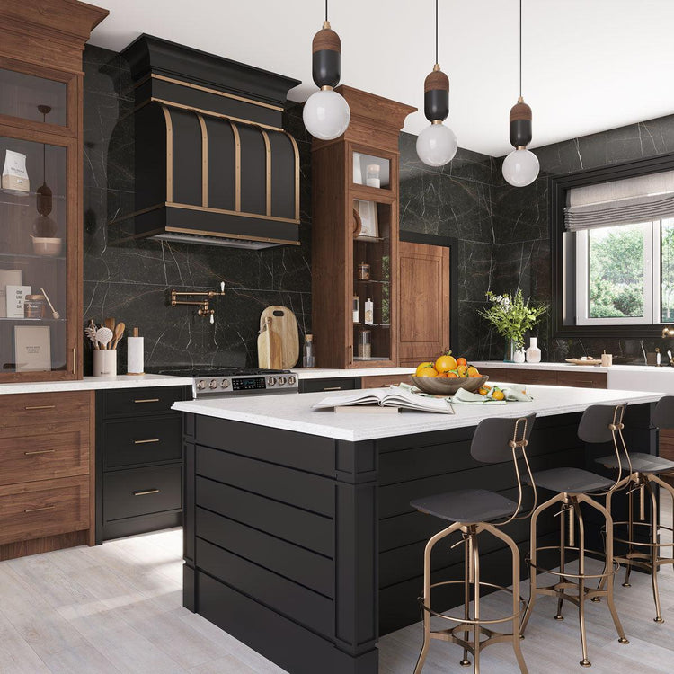 Emporio Gold Nero Large-Format Porcelain Tile 24x48 | Tile Club