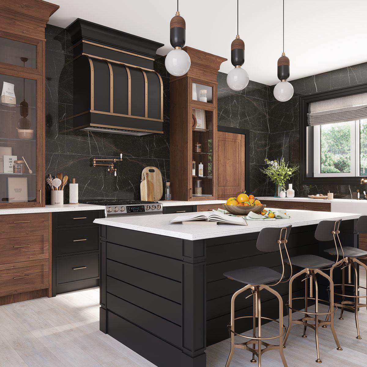 Emporio Gold Nero Large-Format Porcelain Tile 24x48 | Tile Club
