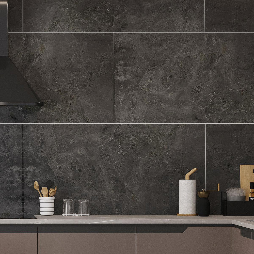 Emporio Graphite Large-Format Porcelain Tile 24x48 | Slab Tiles ...