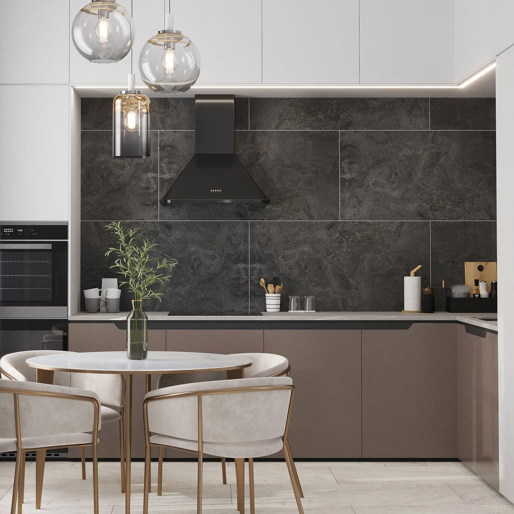 Emporio Graphite Large-Format Porcelain Tile 24x48 | Tile Club