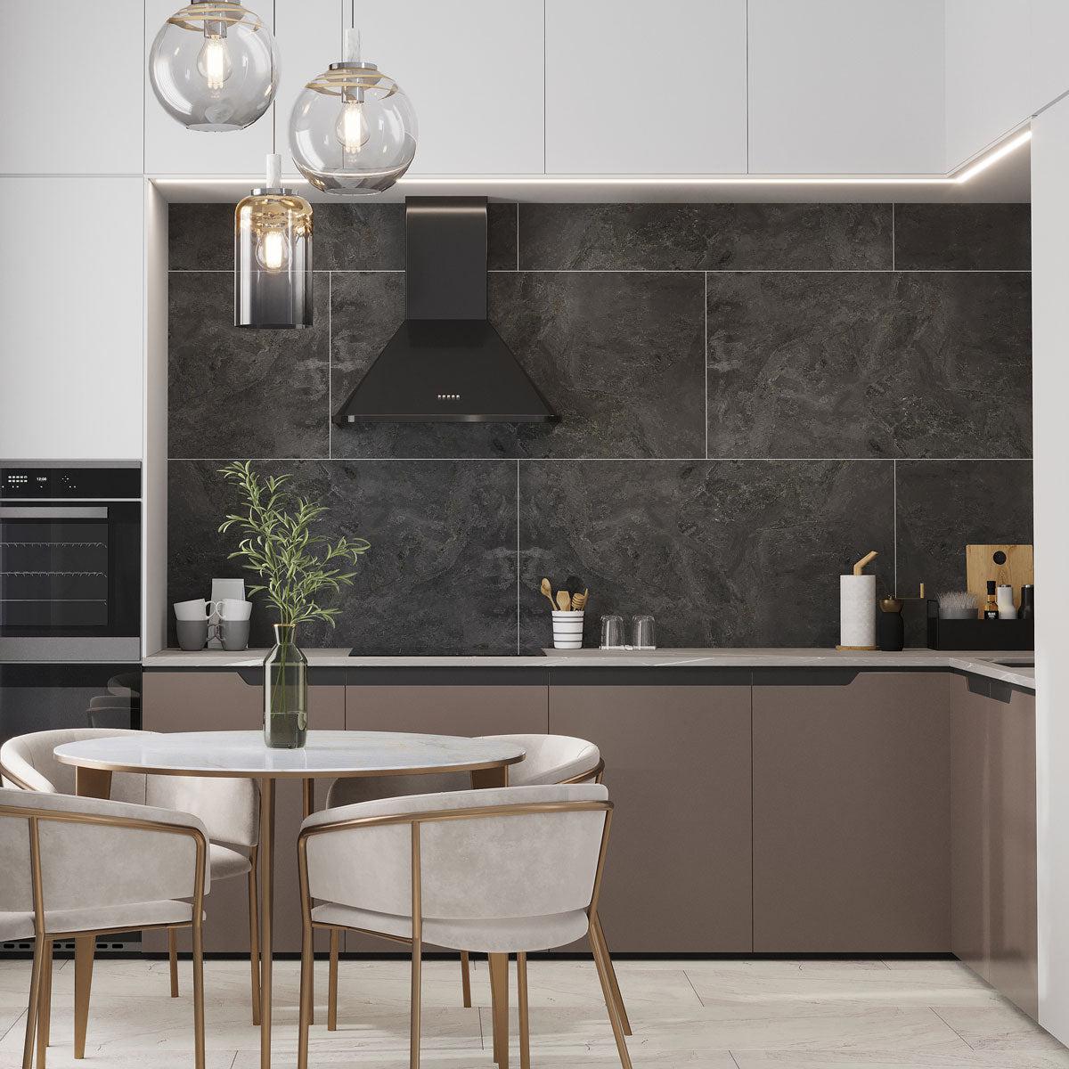 Emporio Graphite Large-Format Porcelain Tile 24x48 | Tile Club