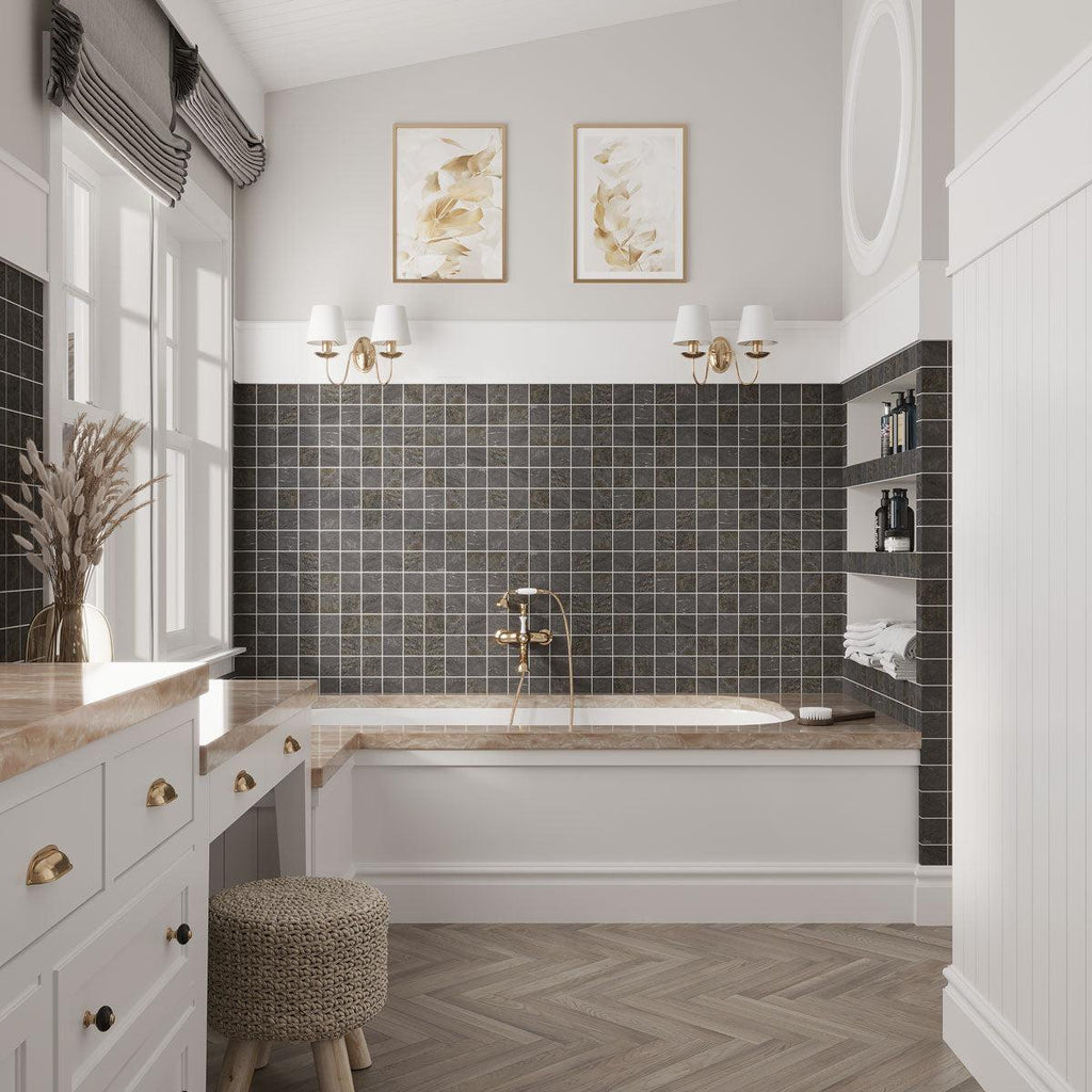 Emporio Graphite Porcelain Mosaic Tile | Tile Club