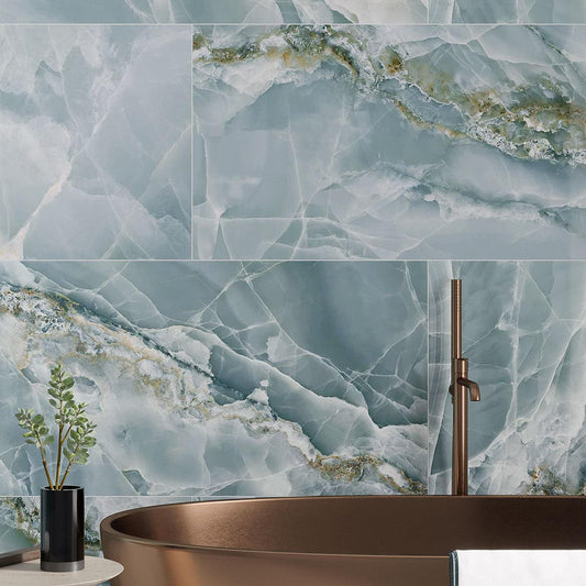 Emporio Green Onyx Statement Bathroom Wall