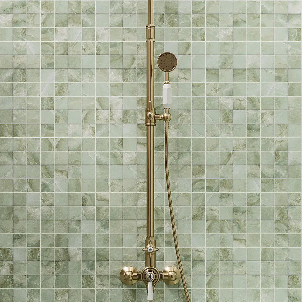 Emporio Jade Crystal-Look Porcelain Mosaic Tile | Tile Club