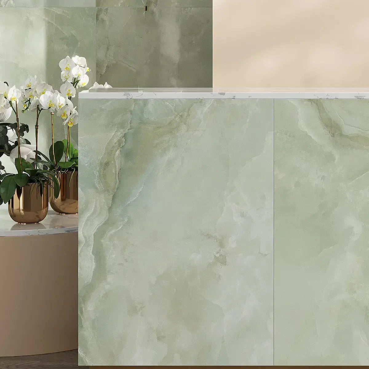 Emporio Jade Crystal-Look Porcelain Tile Crosscut 24x48 | Tile Club