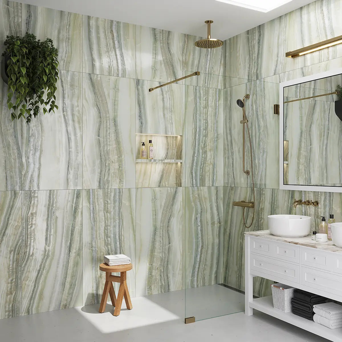 Emporio Jade Crystal-Look Porcelain Tile Veined 24x48 | Tile Club