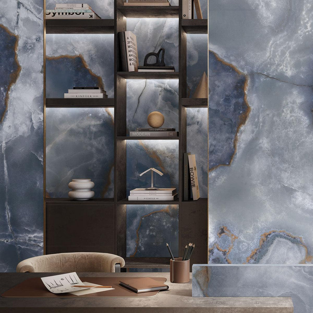 Emporio Blue Onyx Large-Format Porcelain Tile 24x48 | Tile Club