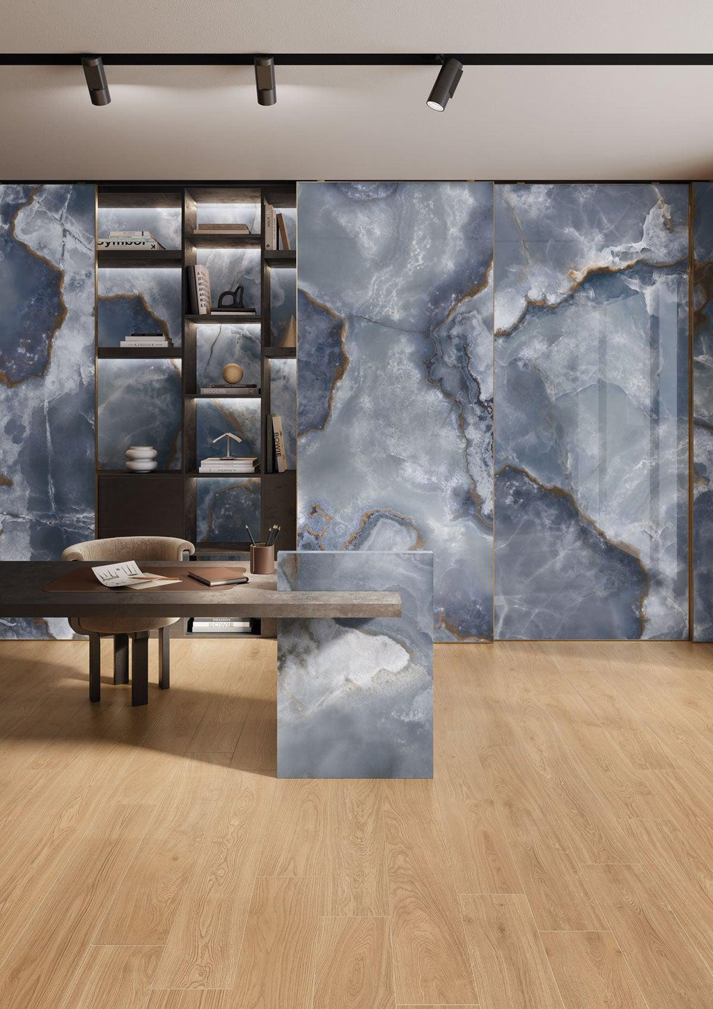 Emporio Blue Onyx Large-Format Porcelain Tile 24x48 | Tile Club