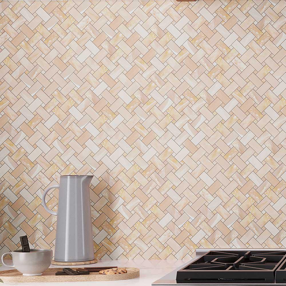 Emporio Pink Onyx Porcelain Mosaic Tile | Tile Club