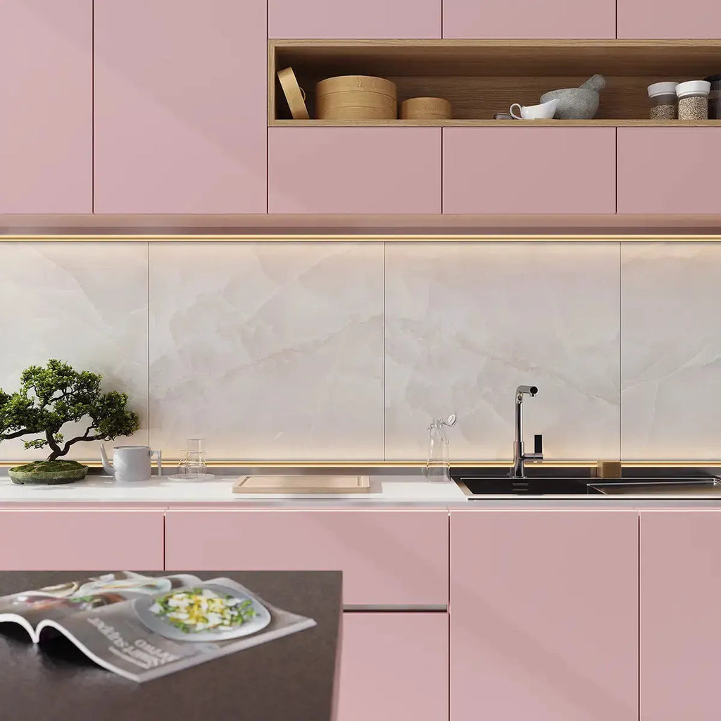Emporio White Onyx Large-Format Porcelain Tile 36x36 | Tile Club