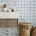 Emporio Quartz Blue 2x2 Porcelain Mosaic Vanity Backsplash
