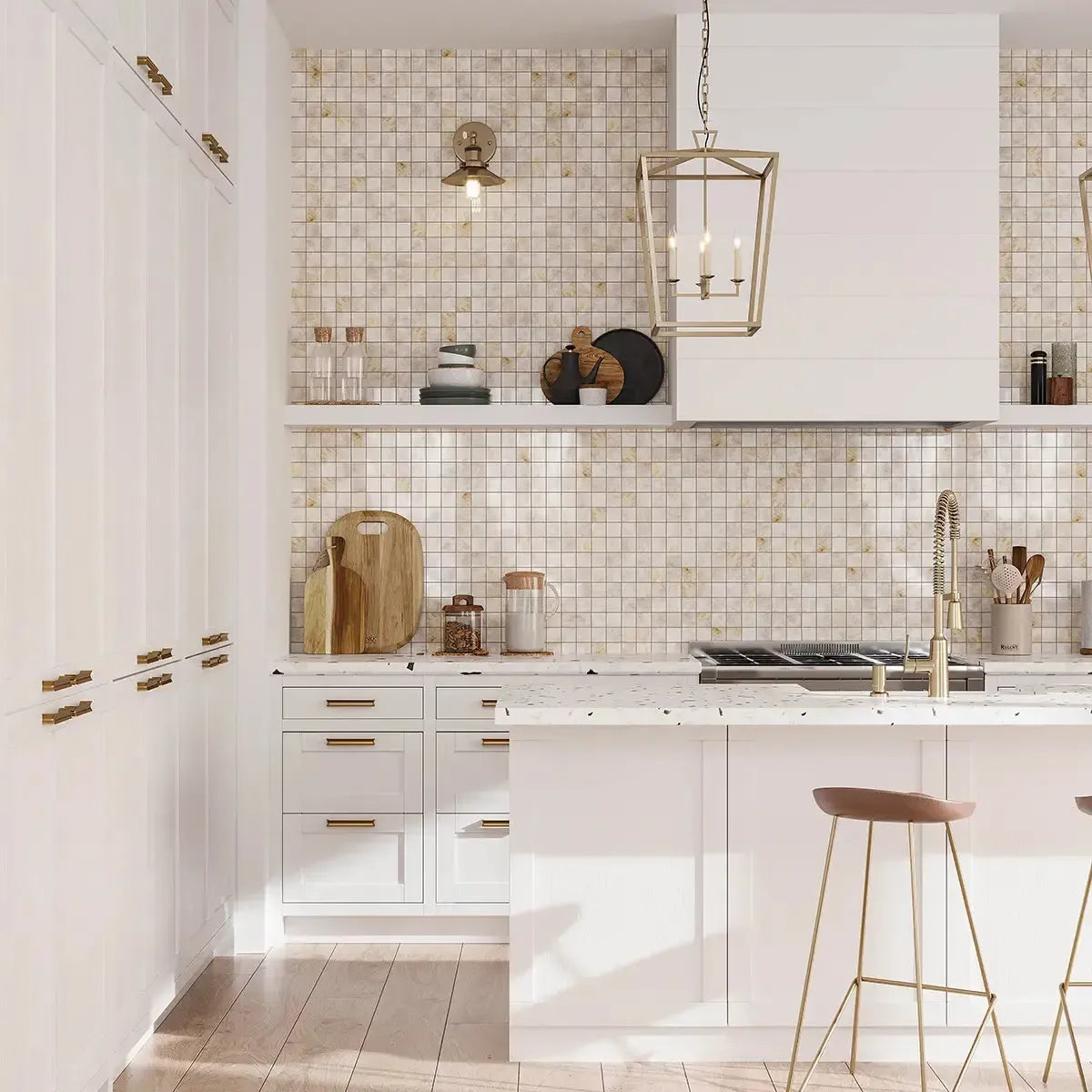 Emporio Quartz Cream 2x2 Porcelain Mosaic | Tile Club