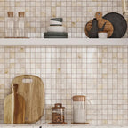 Emporio Quartz Cream 2x2 Porcelain Mosaic Kitchen Wall