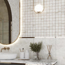 Emporio Quartz White 2x2 Porcelain Mosaic Vanity Wall Accent