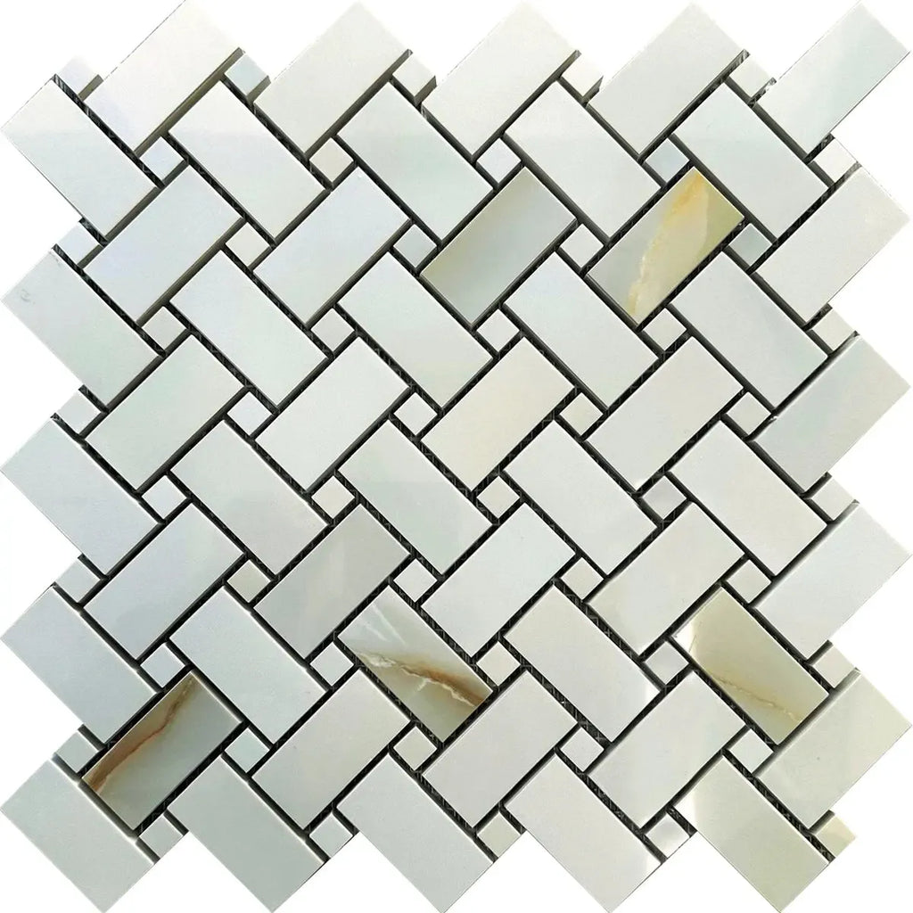 Emporio Soft Jade Onyx Porcelain Mosaic Tile | Tile Club