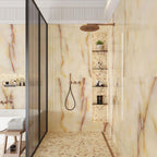 Emporio Soft Peach Onyx Porcelain Mosaic Tile | Tile Club