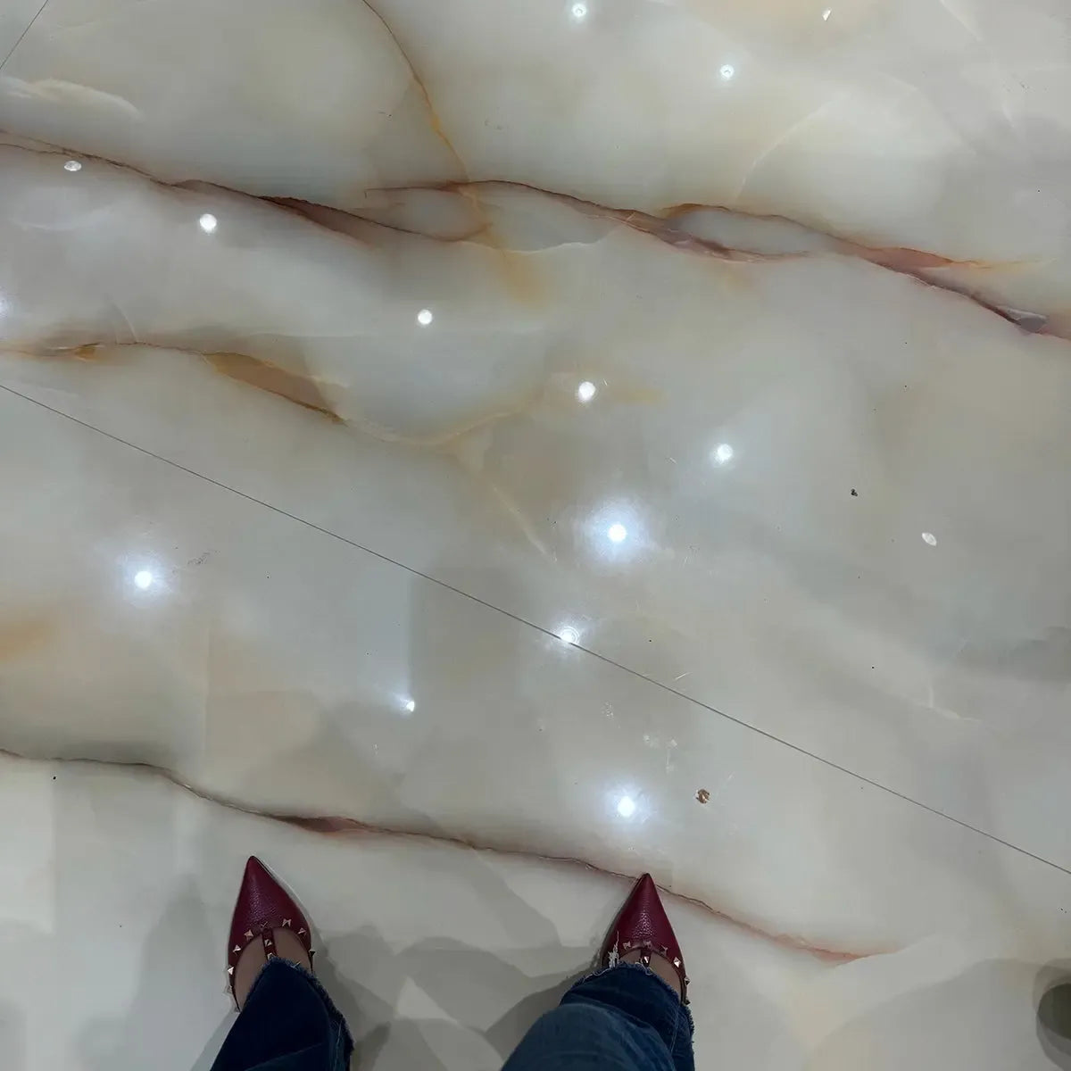 Emporio Soft White Onyx Large Format Porcelain Tile 24x48 | Tile Club