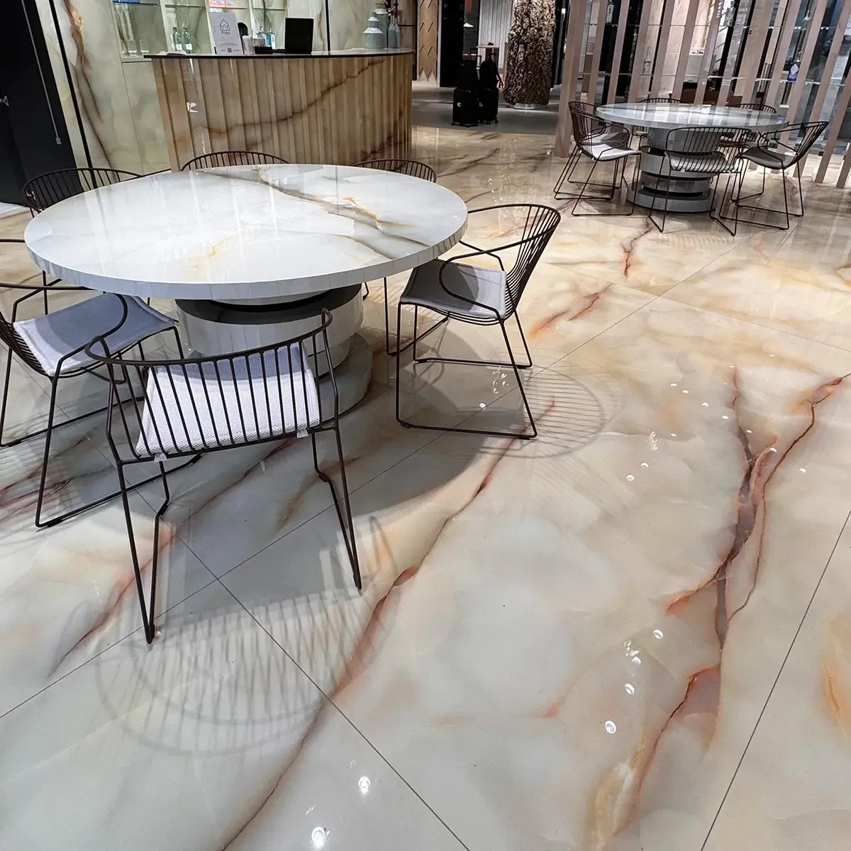 Emporio Soft White Onyx Large Format Porcelain Tile 24x48 | Tile Club
