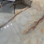 Emporio Soft White Onyx Large Format Porcelain Tile 24x48 | Tile Club