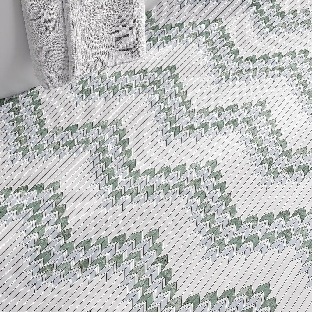 Envy Fletching Green Marble Mosaic Tile | Tile Club