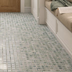 Envy Green and White Basketweave Mosaic Tile | Tile Club