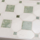 Envy Green Octagon and Thassos Square Marble Mosaic Tile | Tile Club