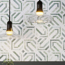 Envy Trinity Green Marble Geometric Mosaic Tile
