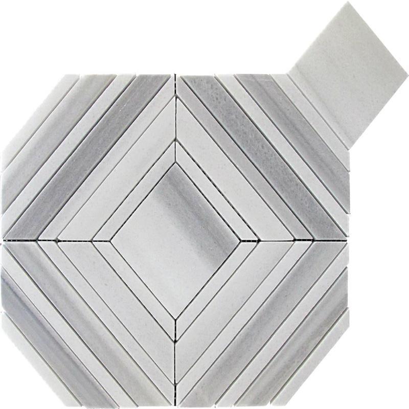 Equator Diamond & Square Mosaic Tile Sample