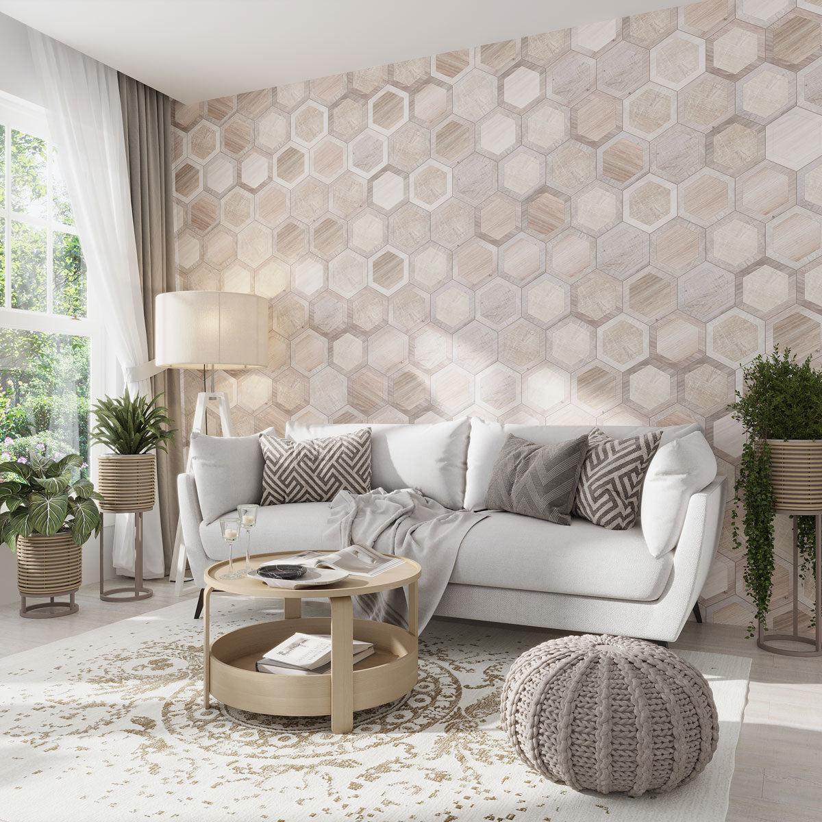 Esagona Intarcio Nut Wood Look Porcelain Tile | Tile Club