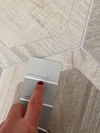 Client Install Pic pairing paint swatches with wood look porcelain tiles