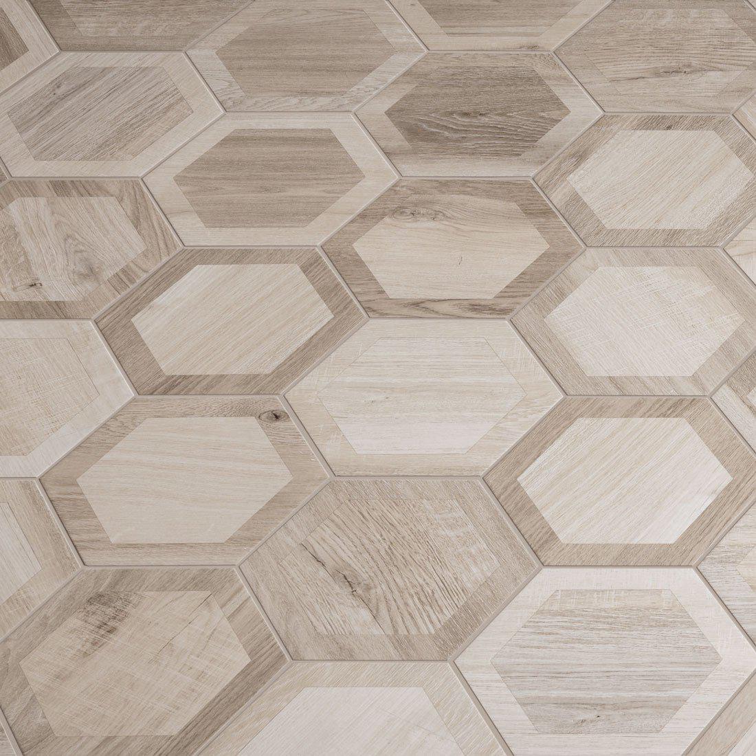 Wood Look Hexagon Tile Flooring