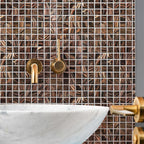 Espresso Shimmer Mixed Squares Glass Pool Tile | Tile Club