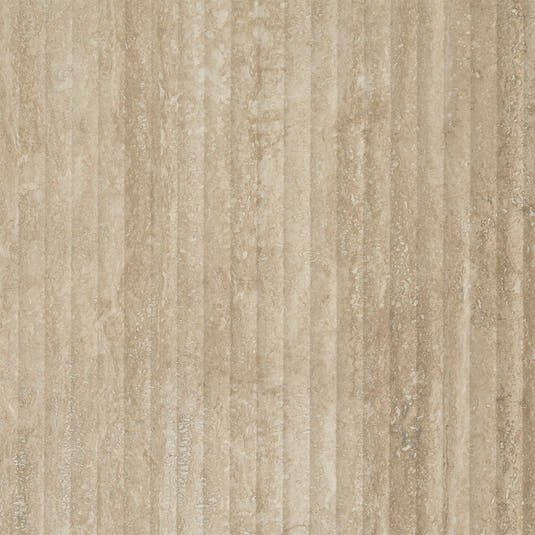 Eterica Fluted Sand Travertine 24x48 Porcelain Tile | Tile Club