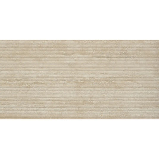 Eterica Fluted Sand Travertine 24x48 Porcelain Tile
