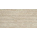 Eterica Fluted Sand Travertine 24x48 Porcelain Tile | Tile Club