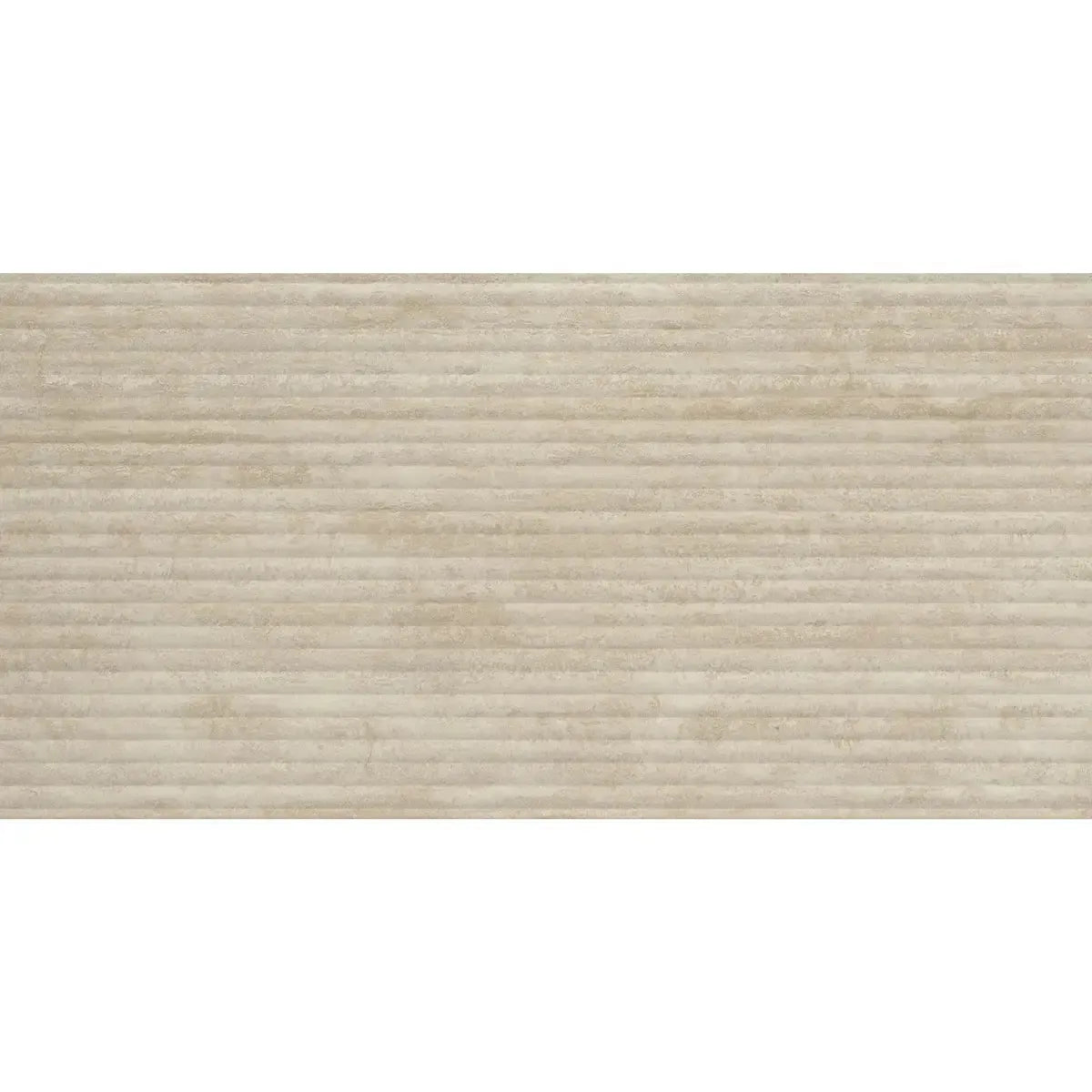 Eterica Fluted Sand Travertine 24x48 Porcelain Tile | Tile Club