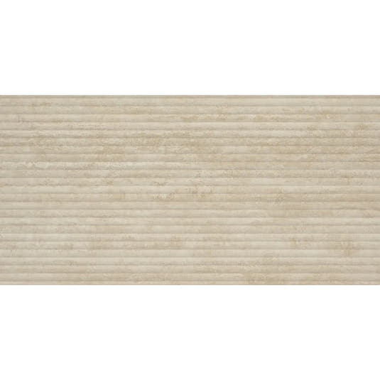 Eterica Fluted Sand Travertine 24x48 Porcelain Tile | Tile Club