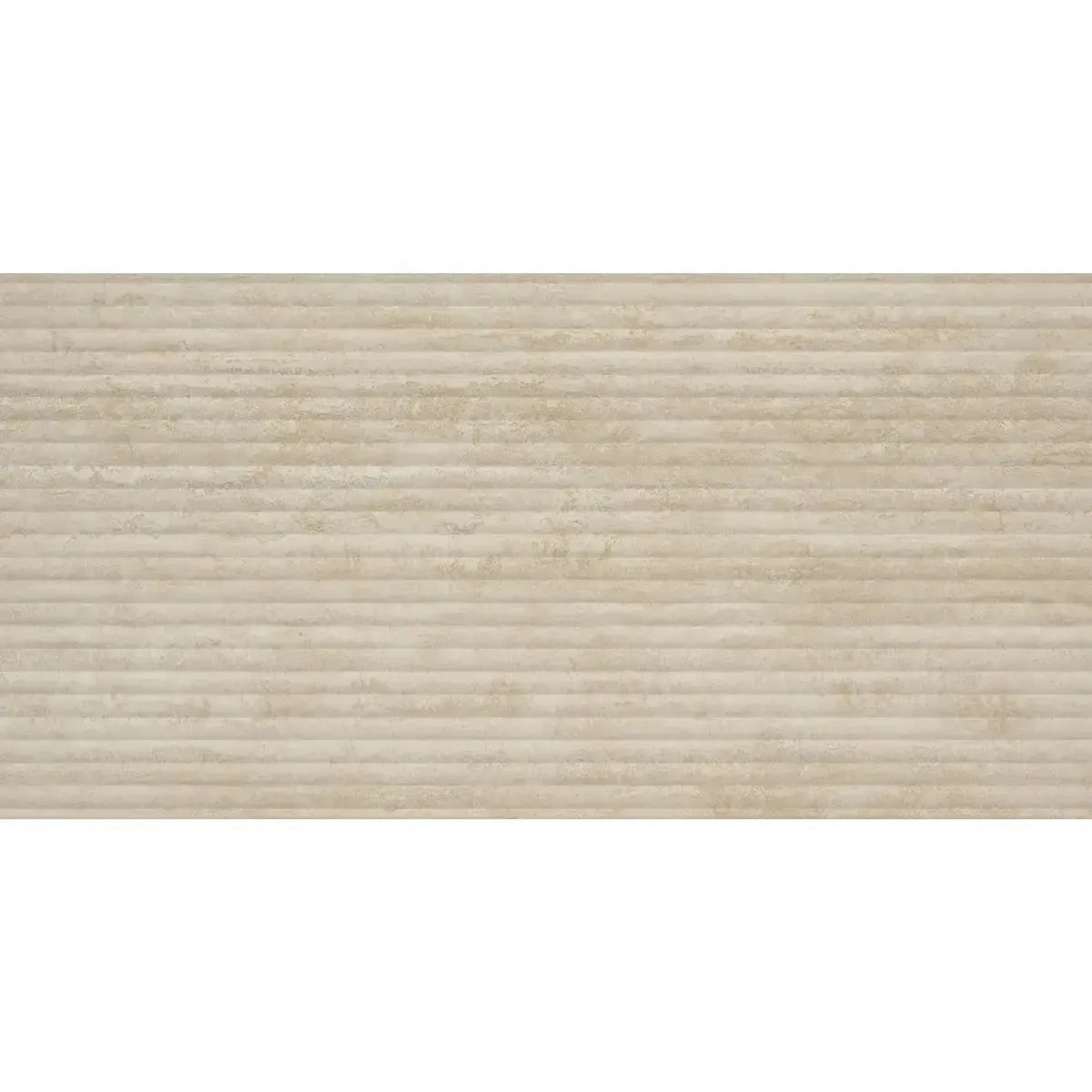 Eterica Fluted Sand Travertine 24x48 Porcelain Tile | Tile Club