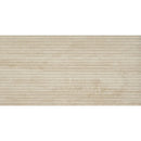 Eterica Fluted Sand Travertine 24x48 Porcelain Tile | Tile Club