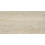 Eterica Fluted Sand Travertine 24x48 Porcelain Tile | Tile Club