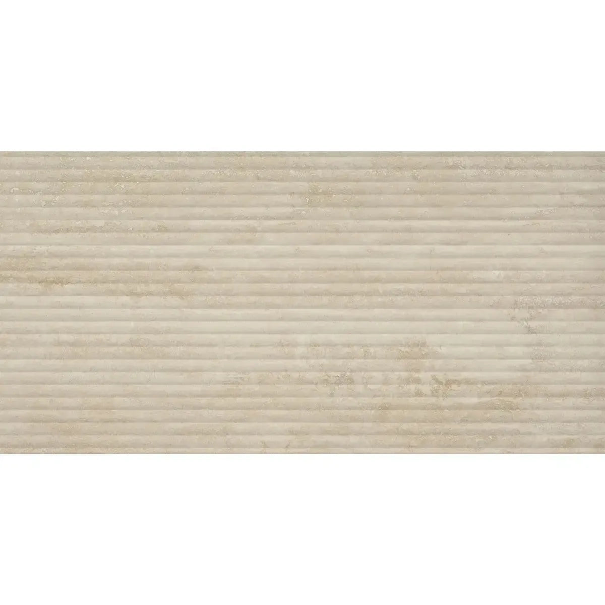 Eterica Fluted Sand Travertine 24x48 Porcelain Tile | Tile Club