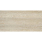 Eterica Fluted Sand Travertine 24x48 Porcelain Tile | Tile Club