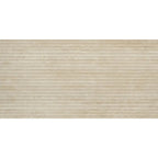 Eterica Fluted Sand Travertine 24x48 Porcelain Tile | Tile Club