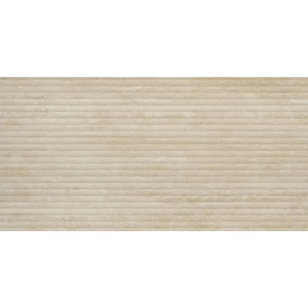 Eterica Fluted Sand Travertine 24x48 Porcelain Tile | Tile Club